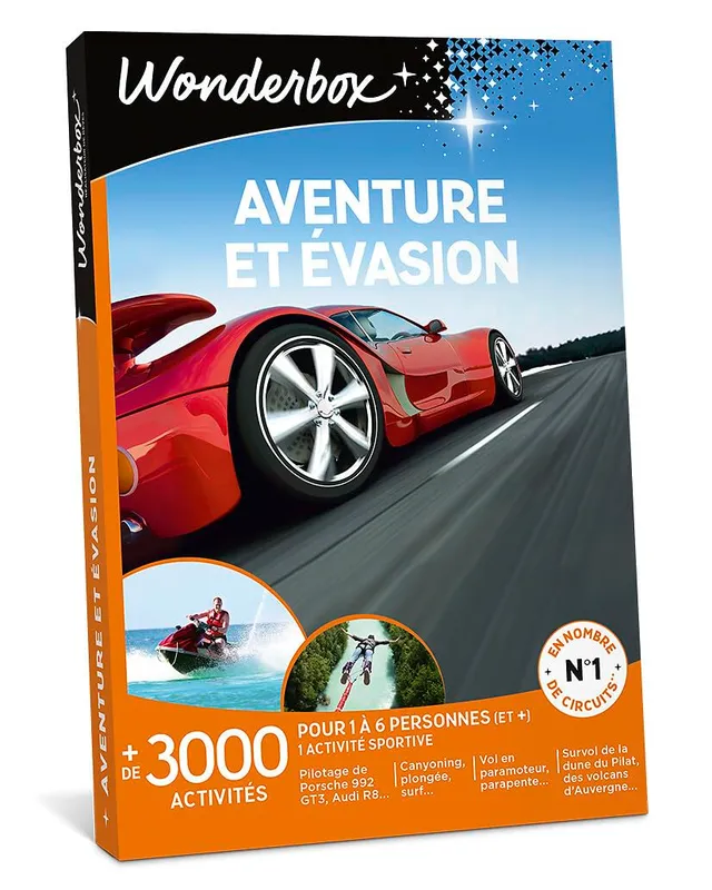 Wonderbox Sport & aventure coffret cadeau Aventure Évasion 1-6 pers