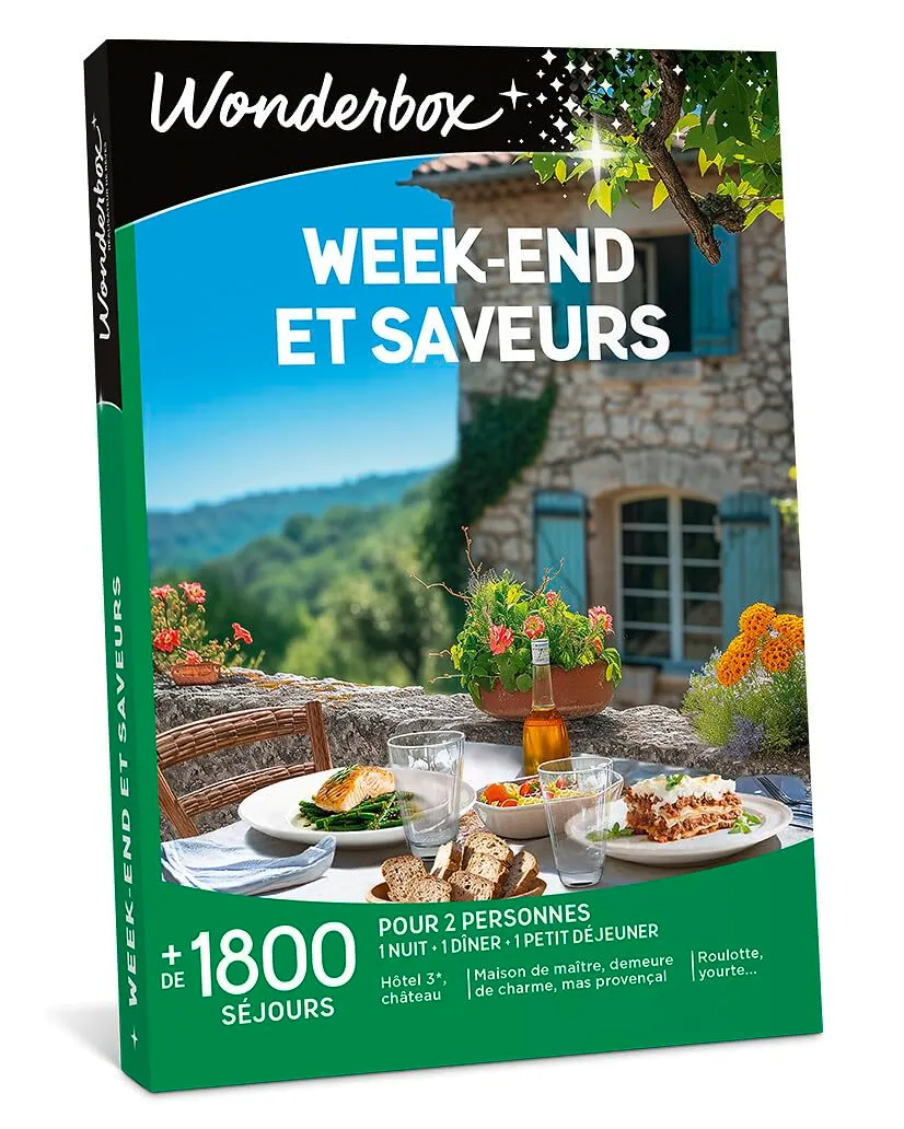 Wonderbox Week-End et Saveurs coffret séjour gourmand 1 nuit 2 pers