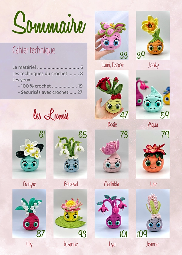 Valerie Les Lumis et Floras livre crochet 128 pages A4