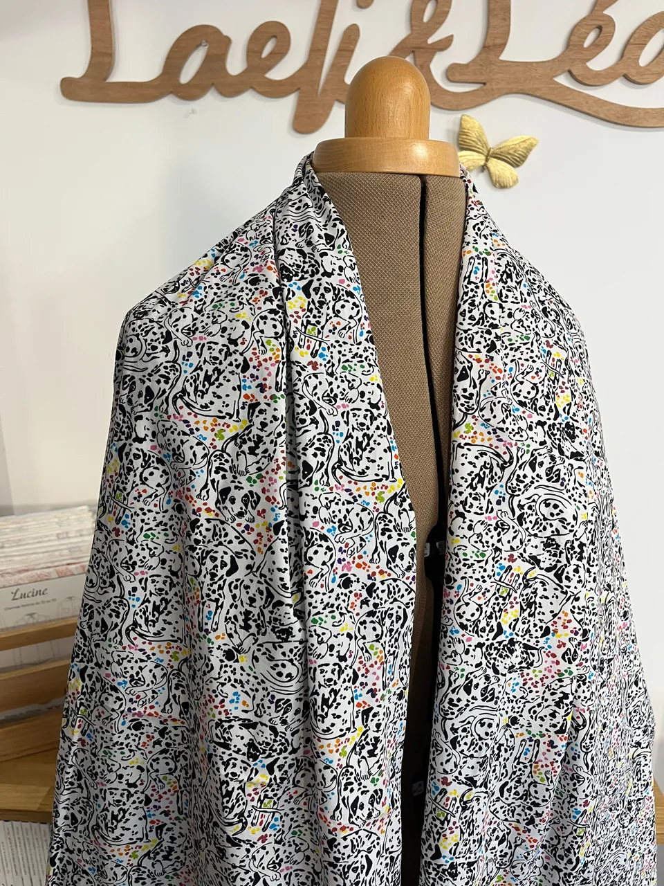 Laeti & Léa Coupon popeline dalmatiens 1m50 robe