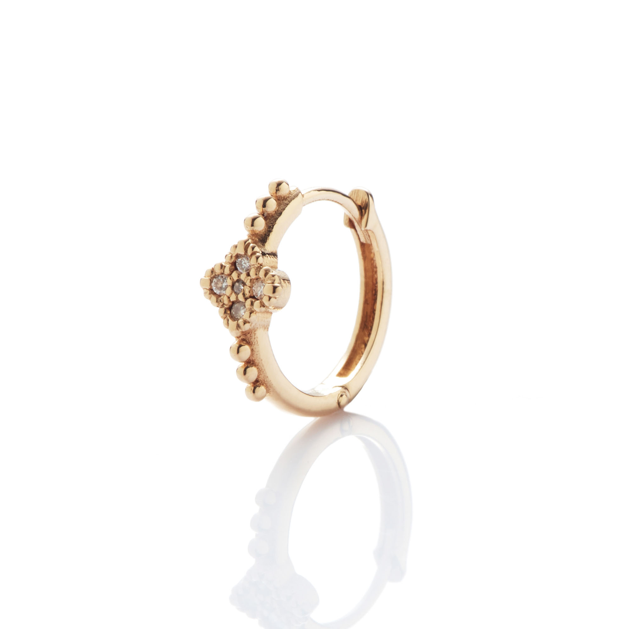 ANGÈLE BROUSSE Nina Flower créole or jaune 18 carats diamant