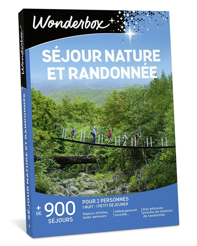 Wonderbox Séjour Nature et Randonnée coffret cadeau 2 pers 1 nuit