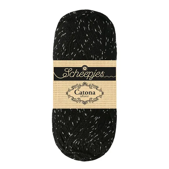 Scheepjes Catona Shine 110 fil coton brillant noir