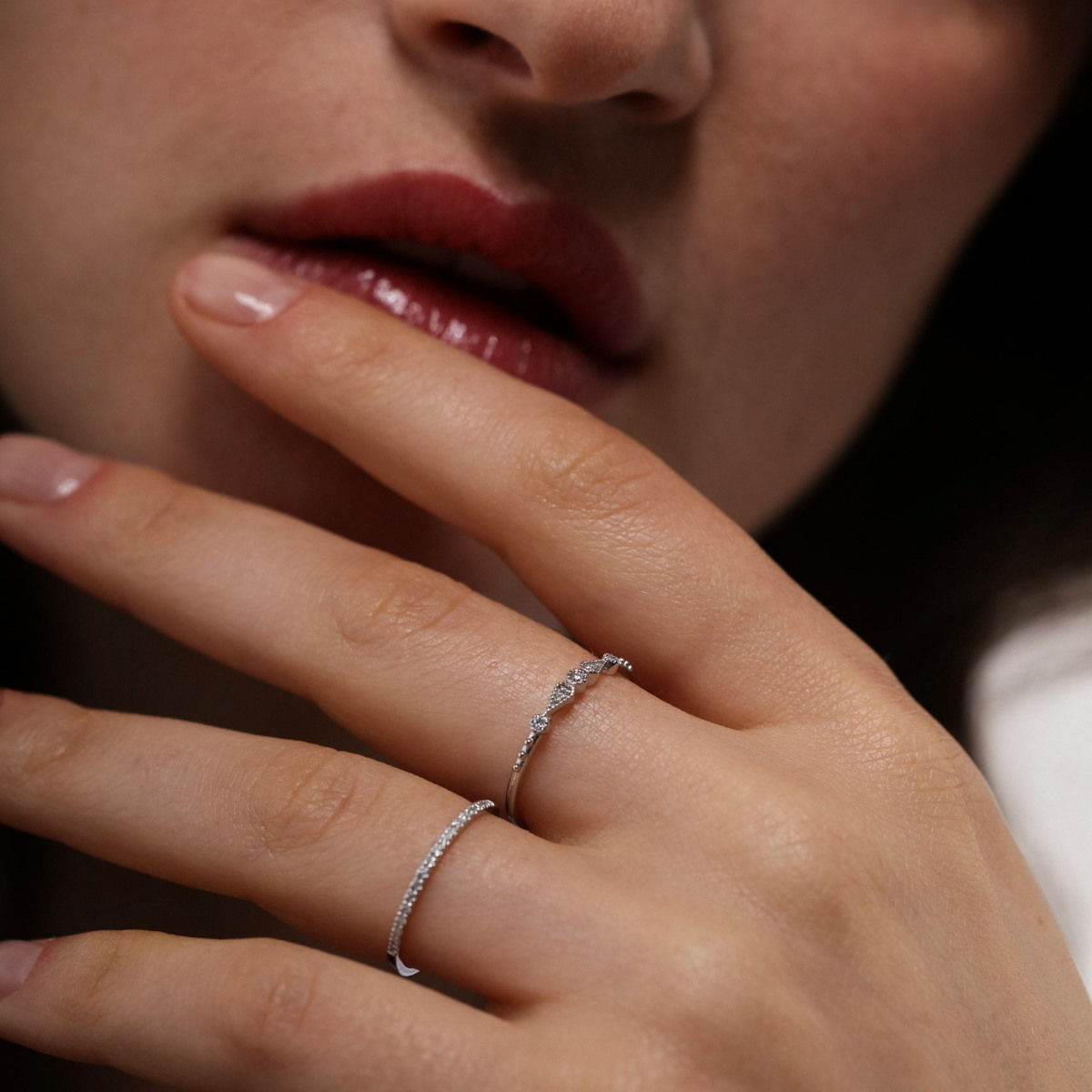 Angèle Brousse Stella bague 5 diamants or blanc 14 carats