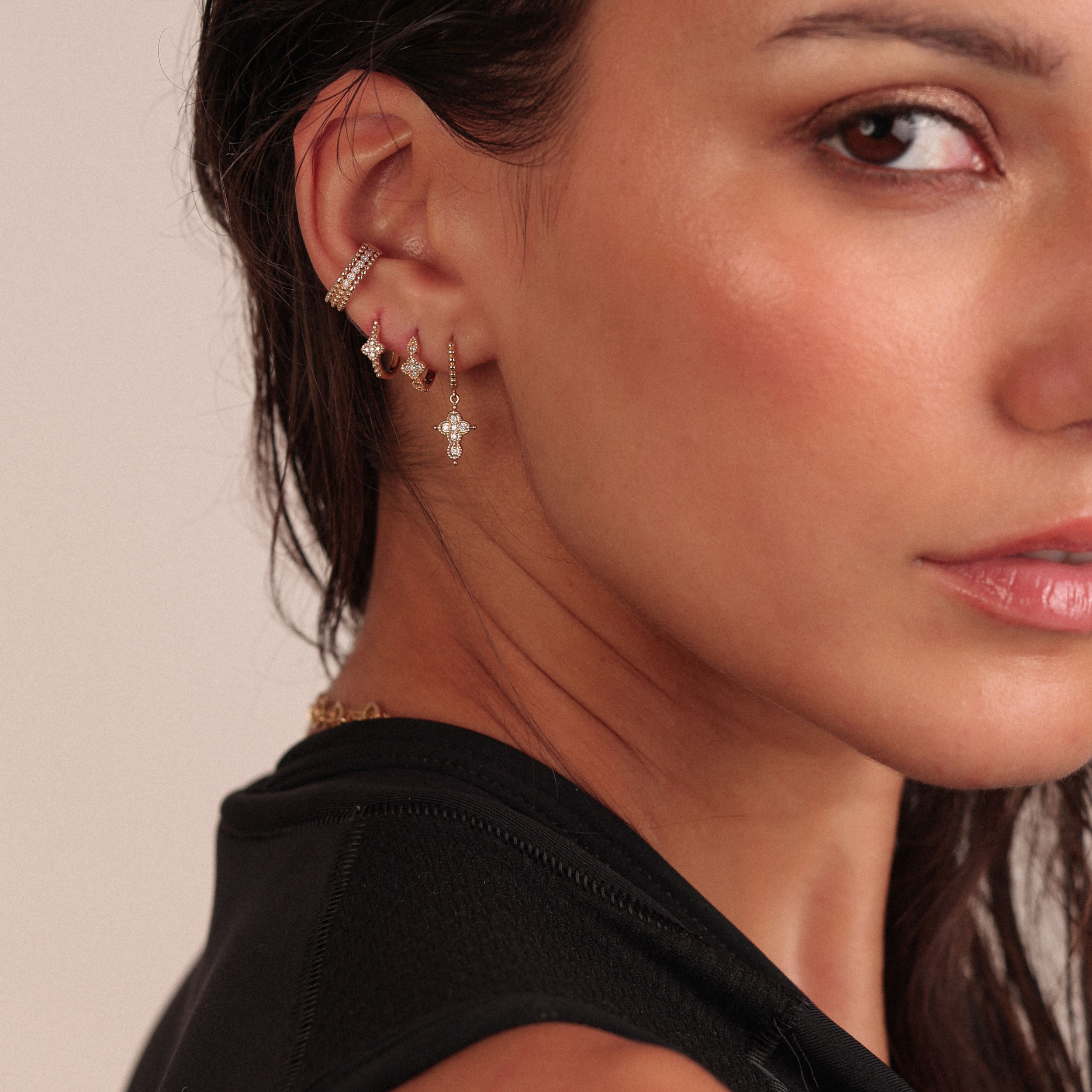 Angèle Brousse Nina earcuff or jaune 18 carats réversible