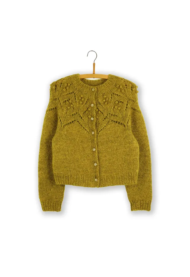 Isager Magnolia Bloom Cardigan kit tricot gilet laine
