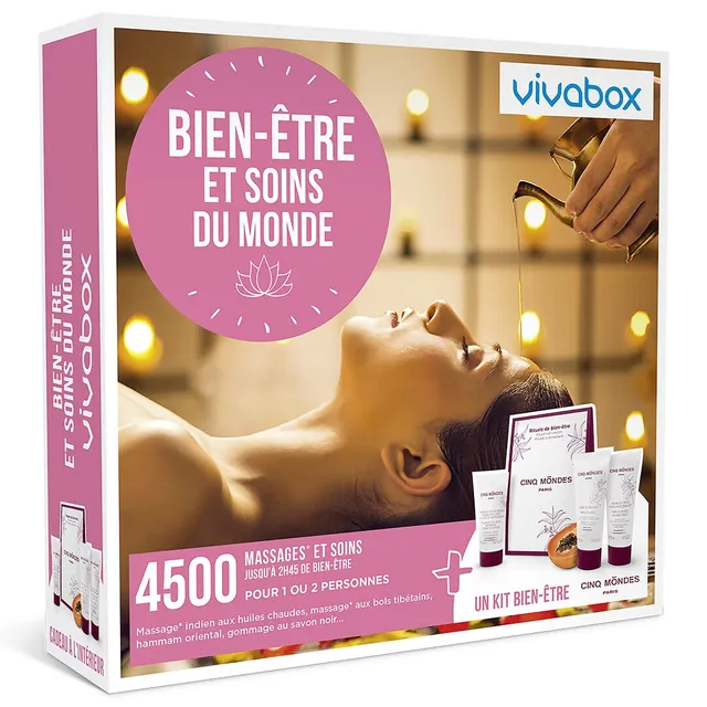 Vivabox Bien-Etre et Soins du Monde coffret soin massage + kit
