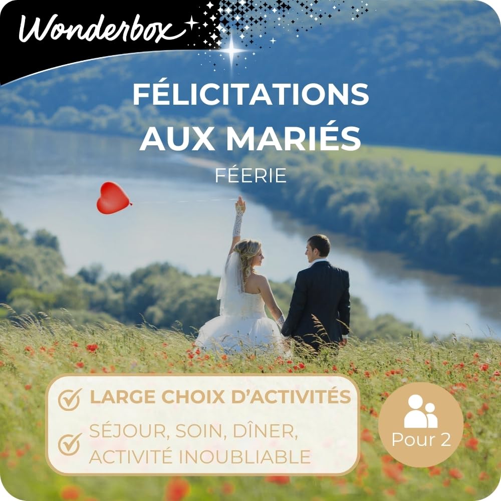 Wonderbox Félicitations aux Mariés Féerie coffret cadeau 2 pers.
