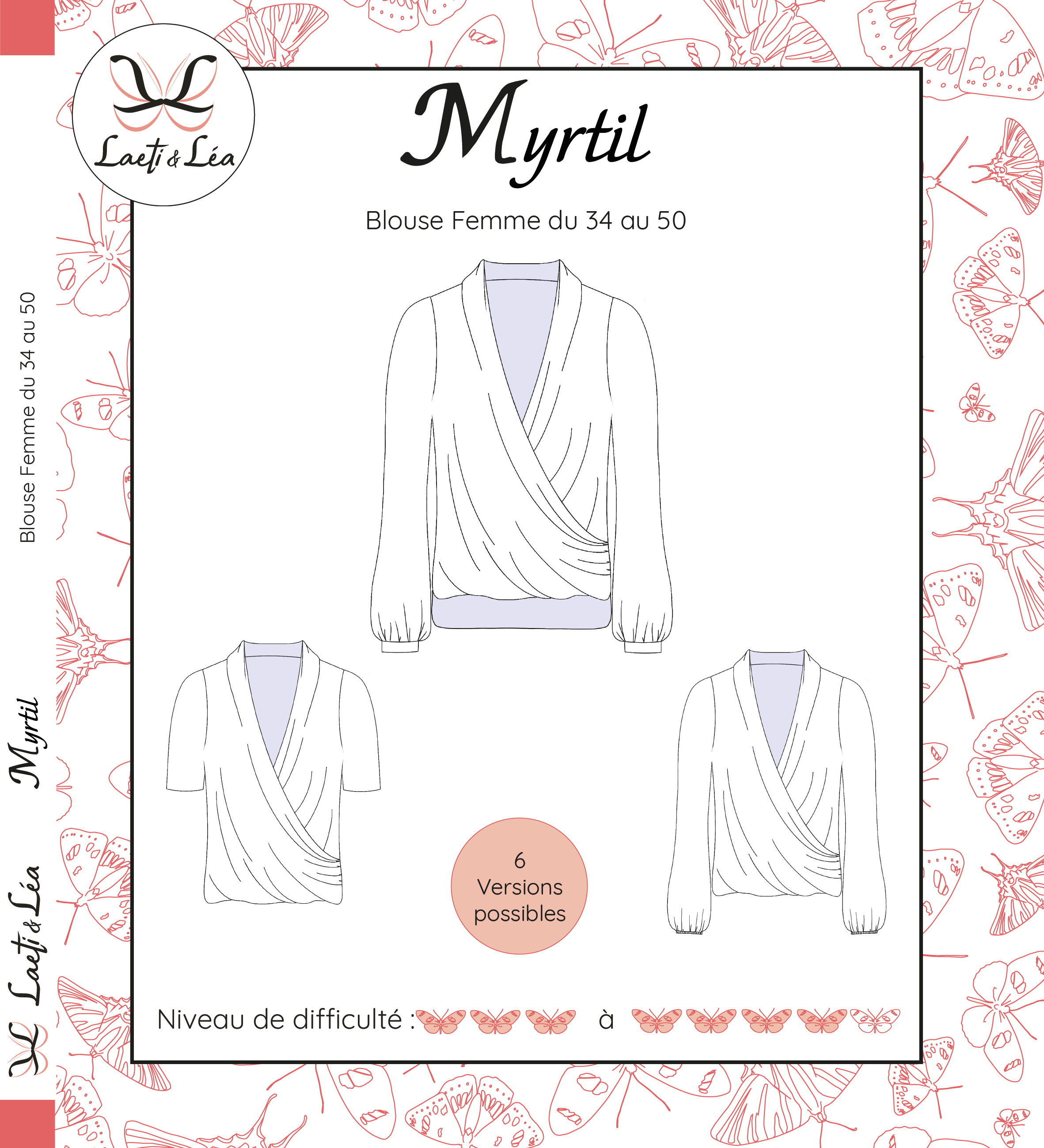 Laeti & Léa Myrtil blouse patron couture femme 34-50 PDF