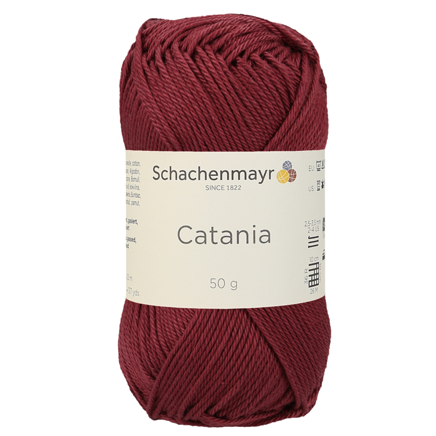 Schachenmayr Catania 0425 fil coton bordeaux 50 g