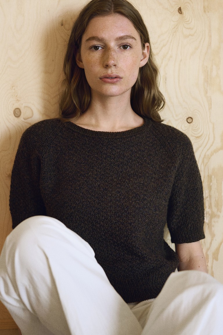 Isager Pearl Tee kit tricot top soie
