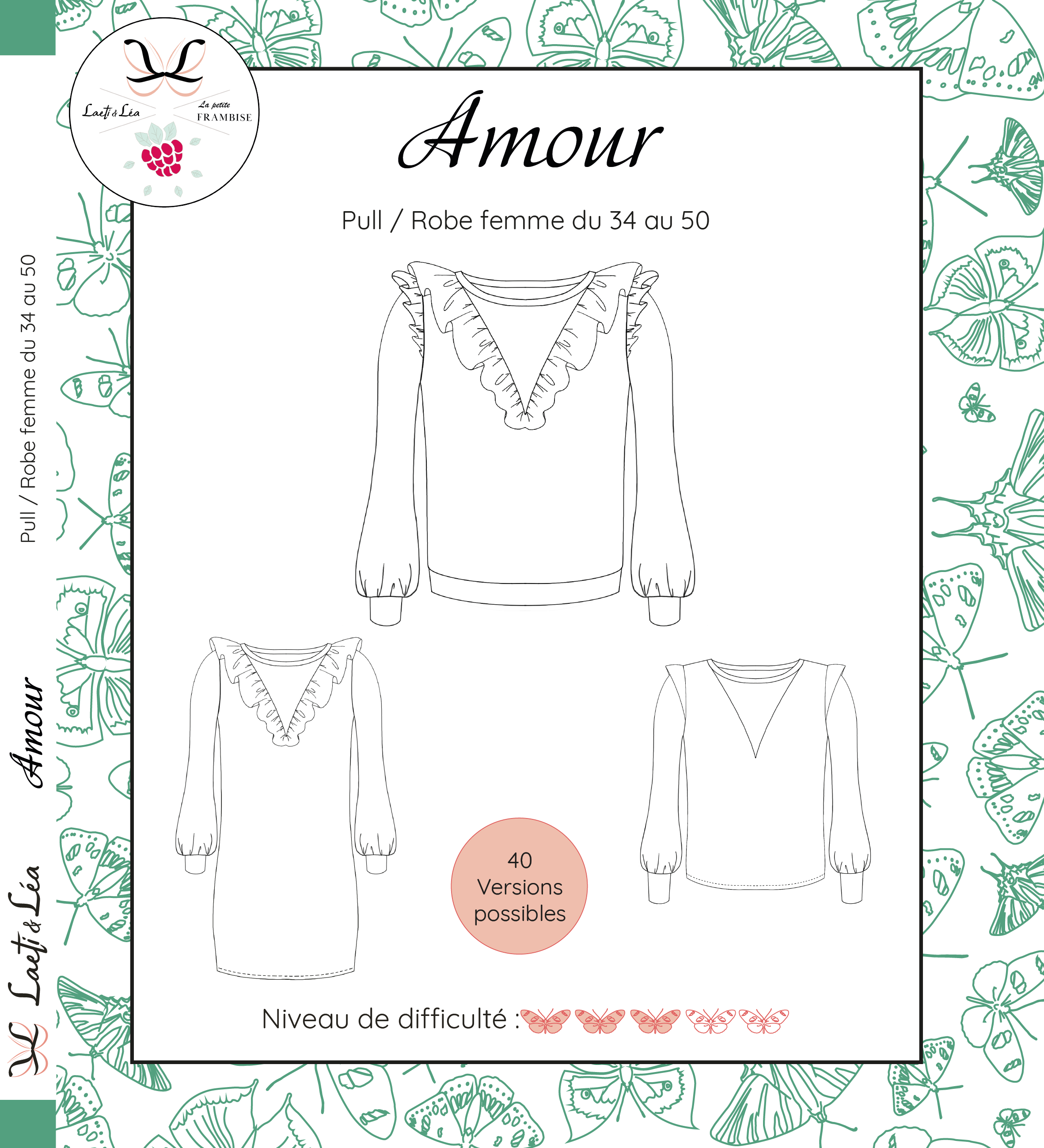 Laeti & Léa Amour pull femme patron couture PDF 34-50