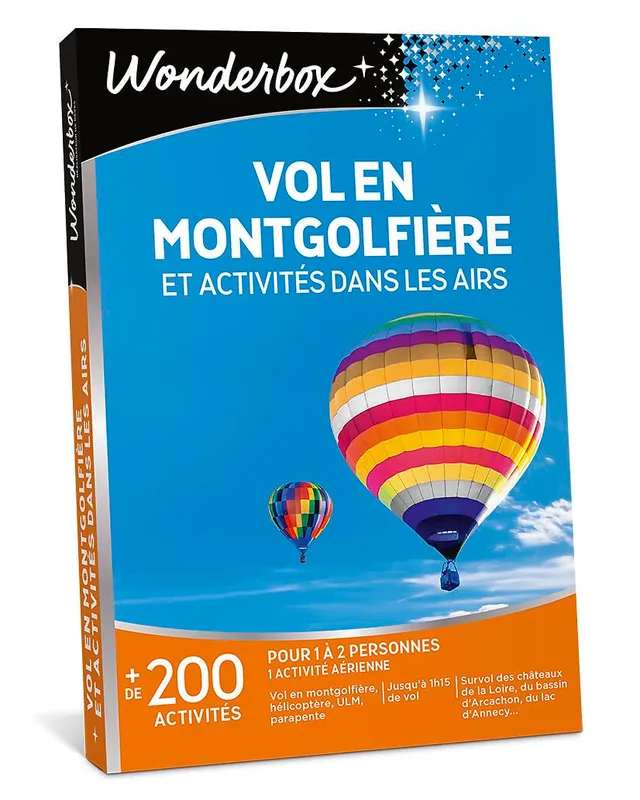 Wonderbox Sport & Aventure Vol en Montgolfière coffret cadeau 1 ou 2 pers