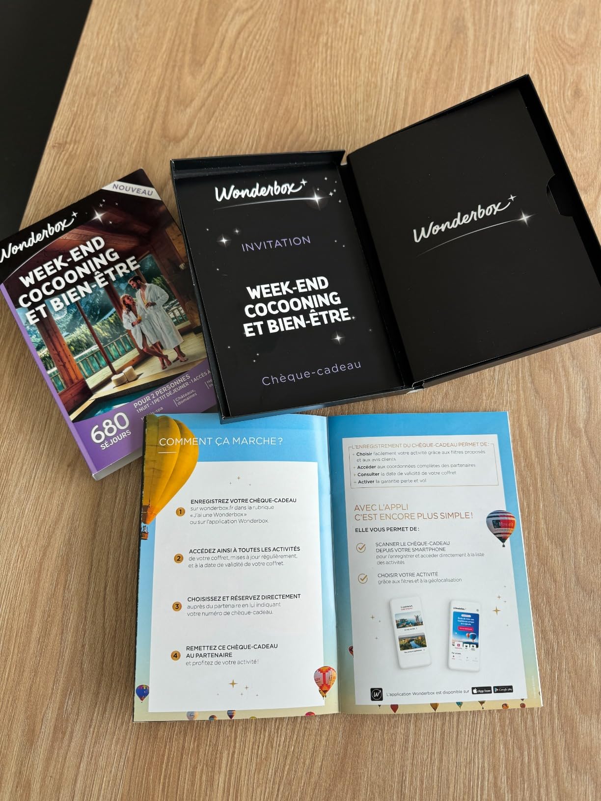 Wonderbox Week-End Cocooning et Bien-Être coffret nuit 2 pers