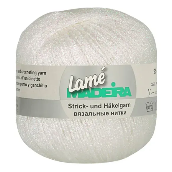 Madeira Lamé Metallic fil broderie 400 blanc 25g