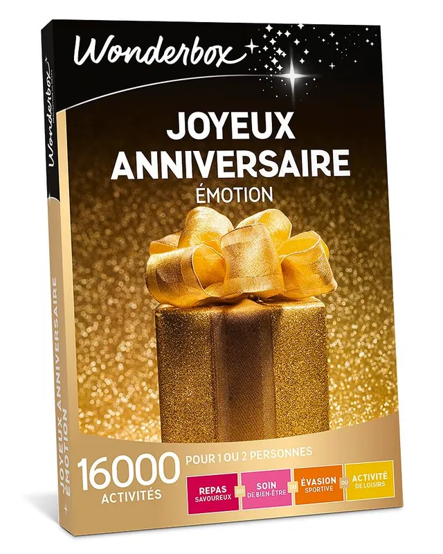 Wonderbox Joyeux Anniversaire Émotion coffret cadeau 1 ou 2 pers
