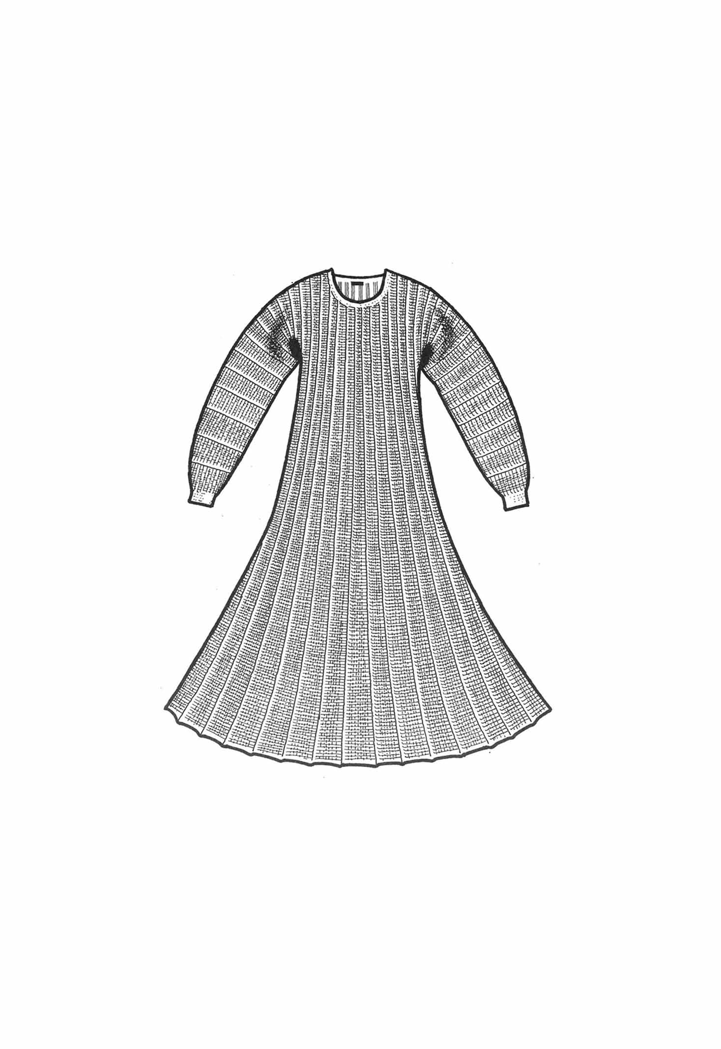 Isager Plissé-kjole kit tricot robe laine