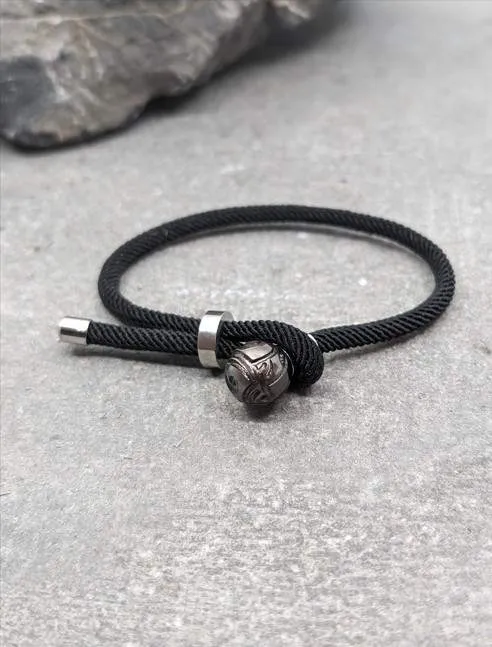 IKOBA Bracelet cordon perle de Tahiti gravée