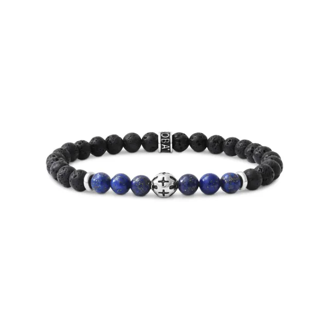 IKOBA Bracelets bracelet lapis lazuli lave 6mm homme