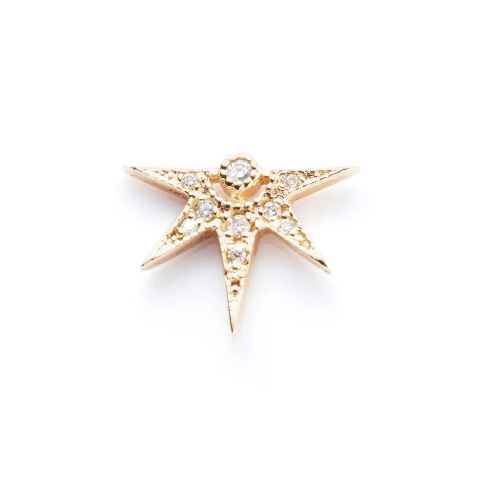Angèle Brousse Janis demi-étoile boucle d'oreille or 18 carats diamants