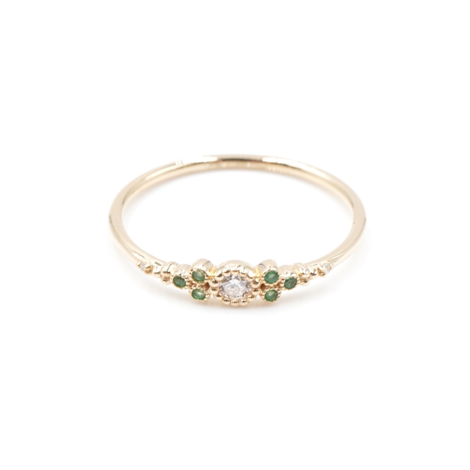 Angèle Brousse Paradis Little bague or émeraudes 6 pierres