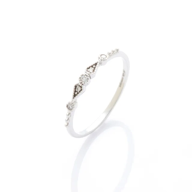 Angèle Brousse Stella bague 5 diamants or blanc 14 carats