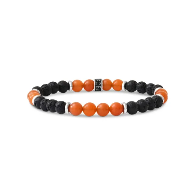 IKOBA Bracelet aventurine orange lave 6mm pierres
