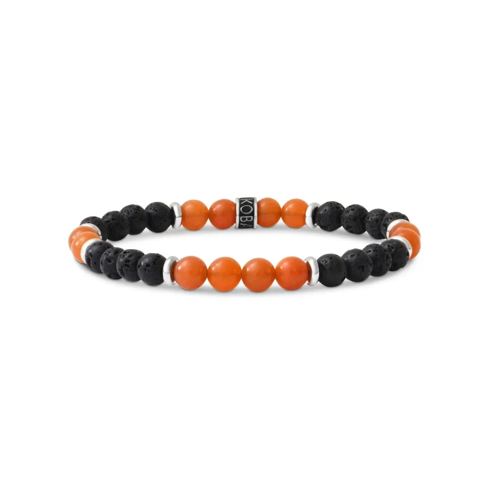 IKOBA Bracelet aventurine orange lave 6mm pierres