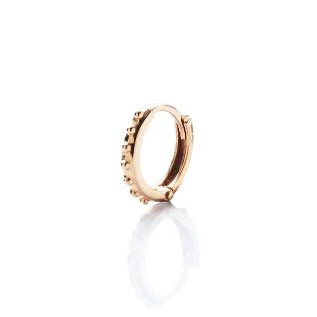 Angèle Brousse Stella mini créoles or jaune 18 carats perlée