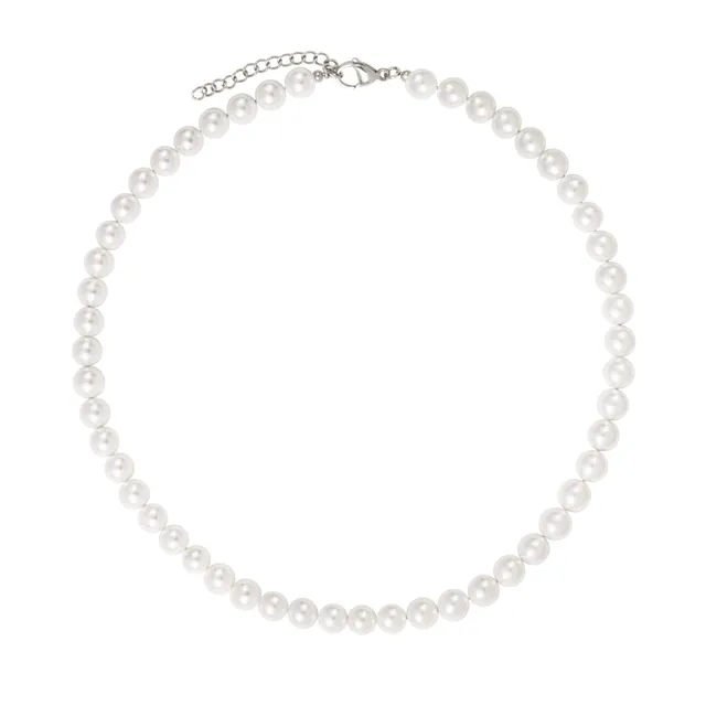 IKOBA Colliers collier perles blanches femme