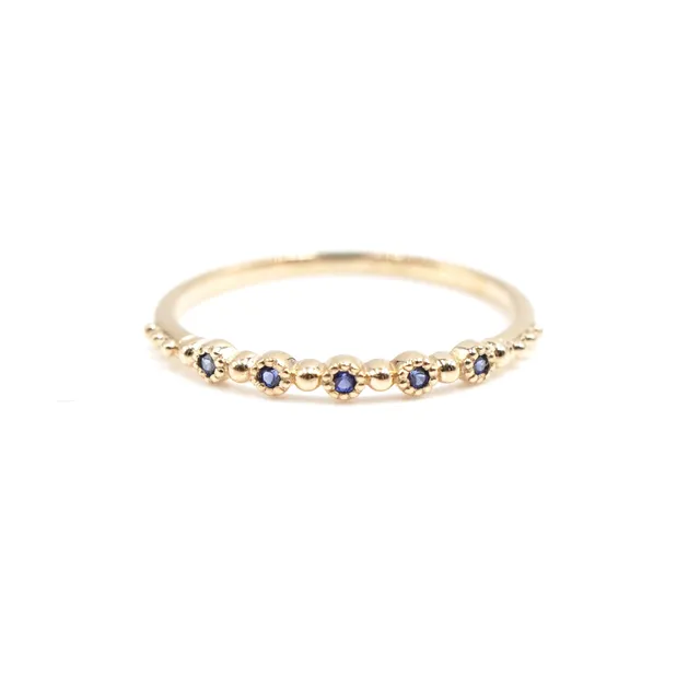 Angèle Brousse Nina Small Colors bague or jaune topaze bleue
