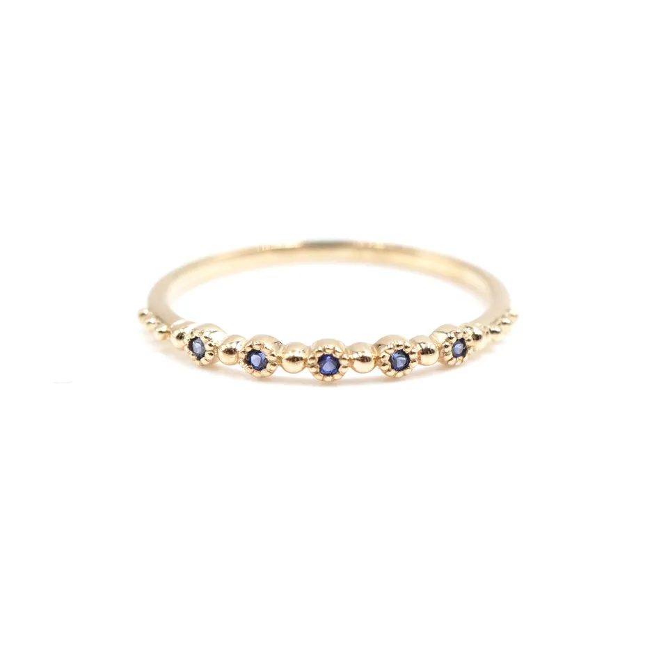 Angèle Brousse Nina Small Colors bague or jaune topaze bleue