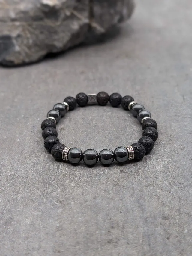 IKOBA Bracelets hématite pierre de lave bracelet 8mm