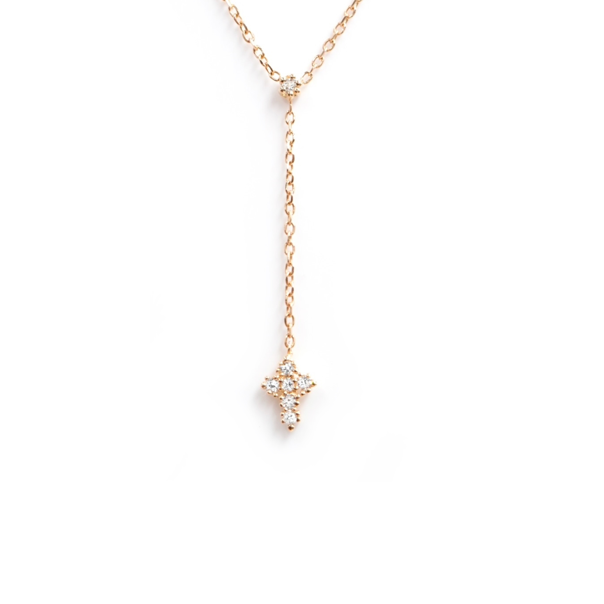Angèle Brousse Eternity croix collier or jaune 18 carats diamants