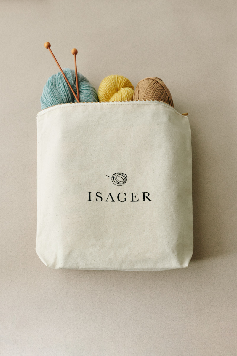 Isager Project Bag sac à tricot toile coton zippé 24 cm