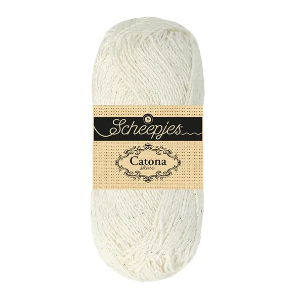 Scheepjes Catona Shine coton 105 Bridal White argent