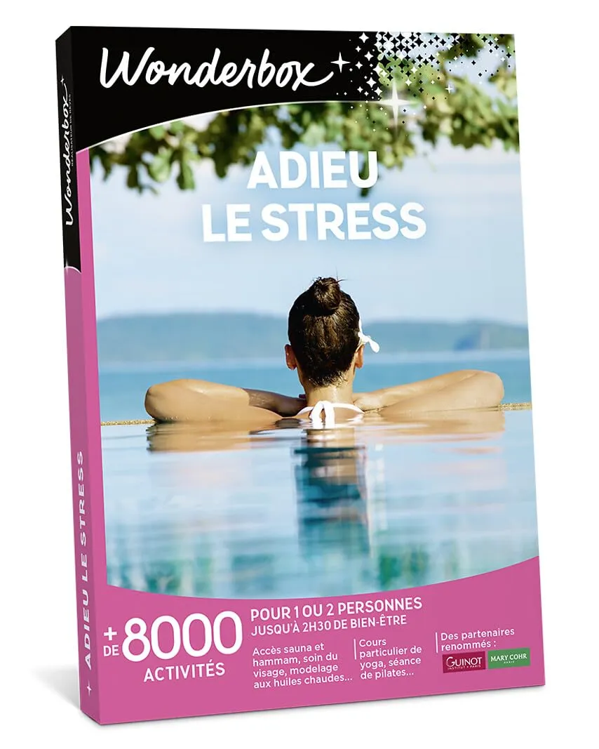 Wonderbox Adieu Le Stress coffret cadeau 1 à 2 personnes spa