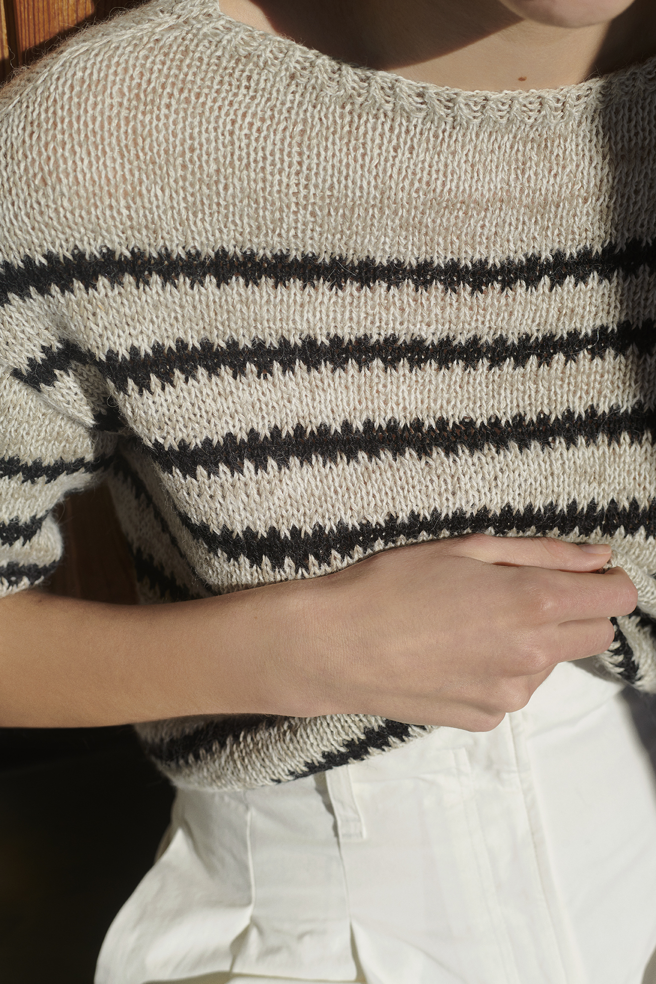 Isager Nice kit tricot pull ajouré taille unique