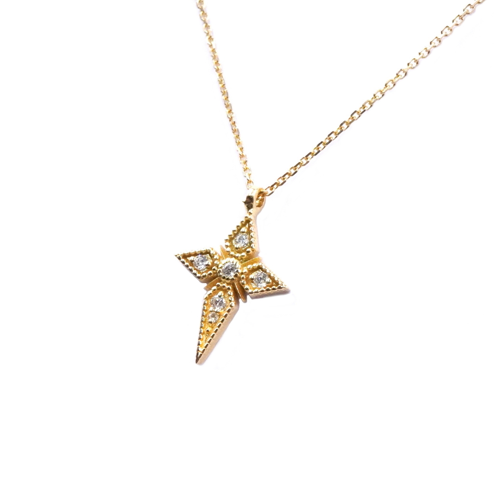 Angèle Brousse Saintes collier croix or 18 carats diamants