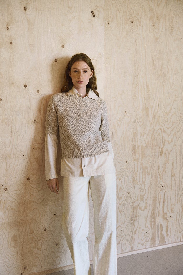 Isager Pearl Tee kit tricot top soie