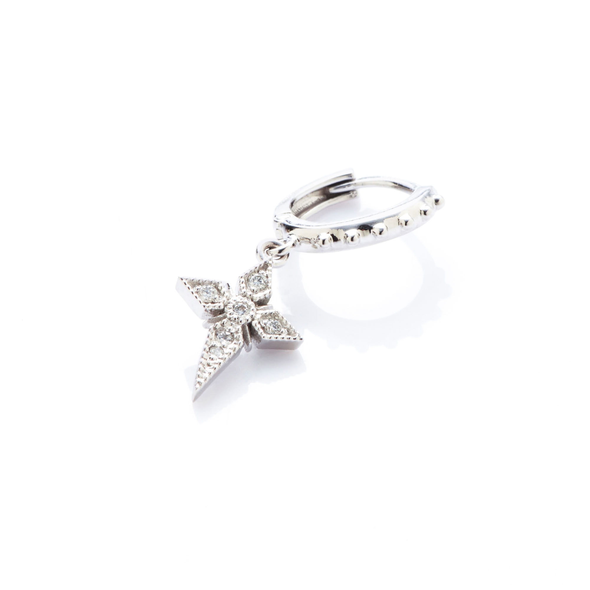 Angèle Brousse Saintes Mini Créole Croix boucles or jaune diamant