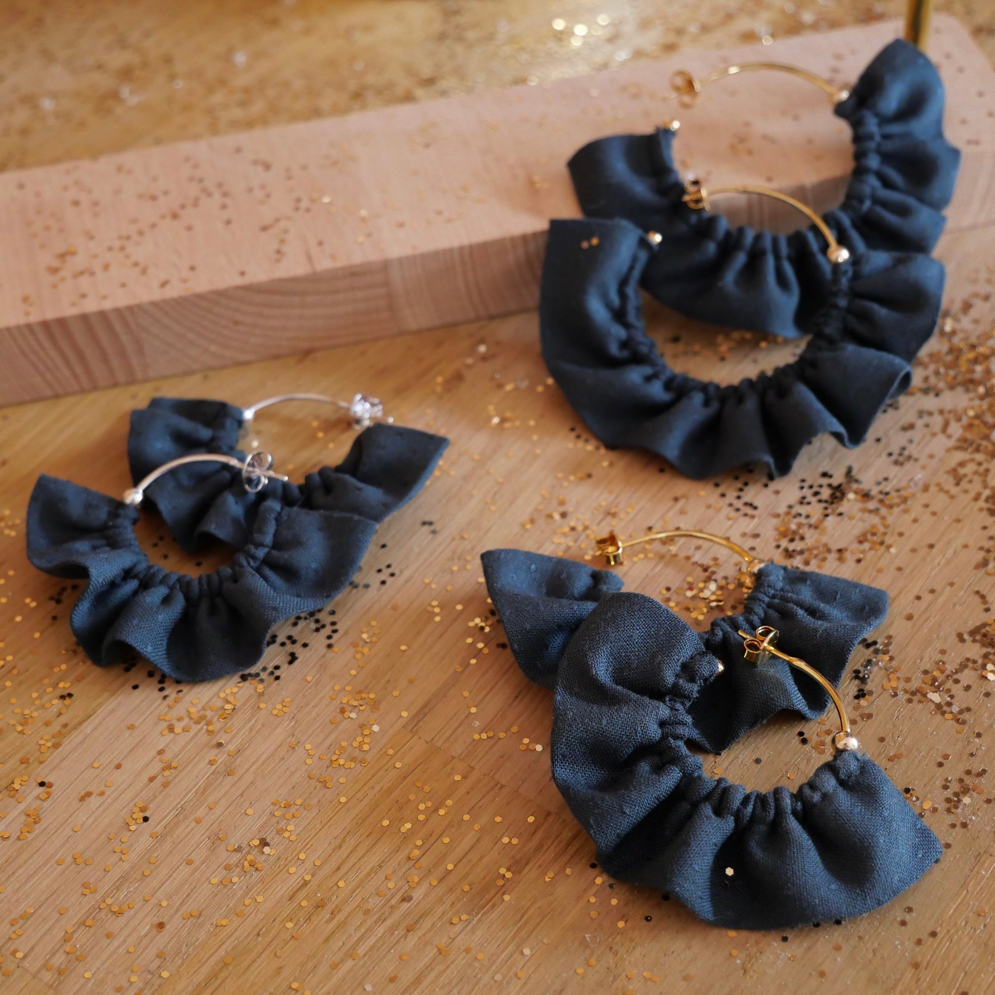 Laeti & Léa Luna Forest boucles d'oreilles créoles argentées 56 mm