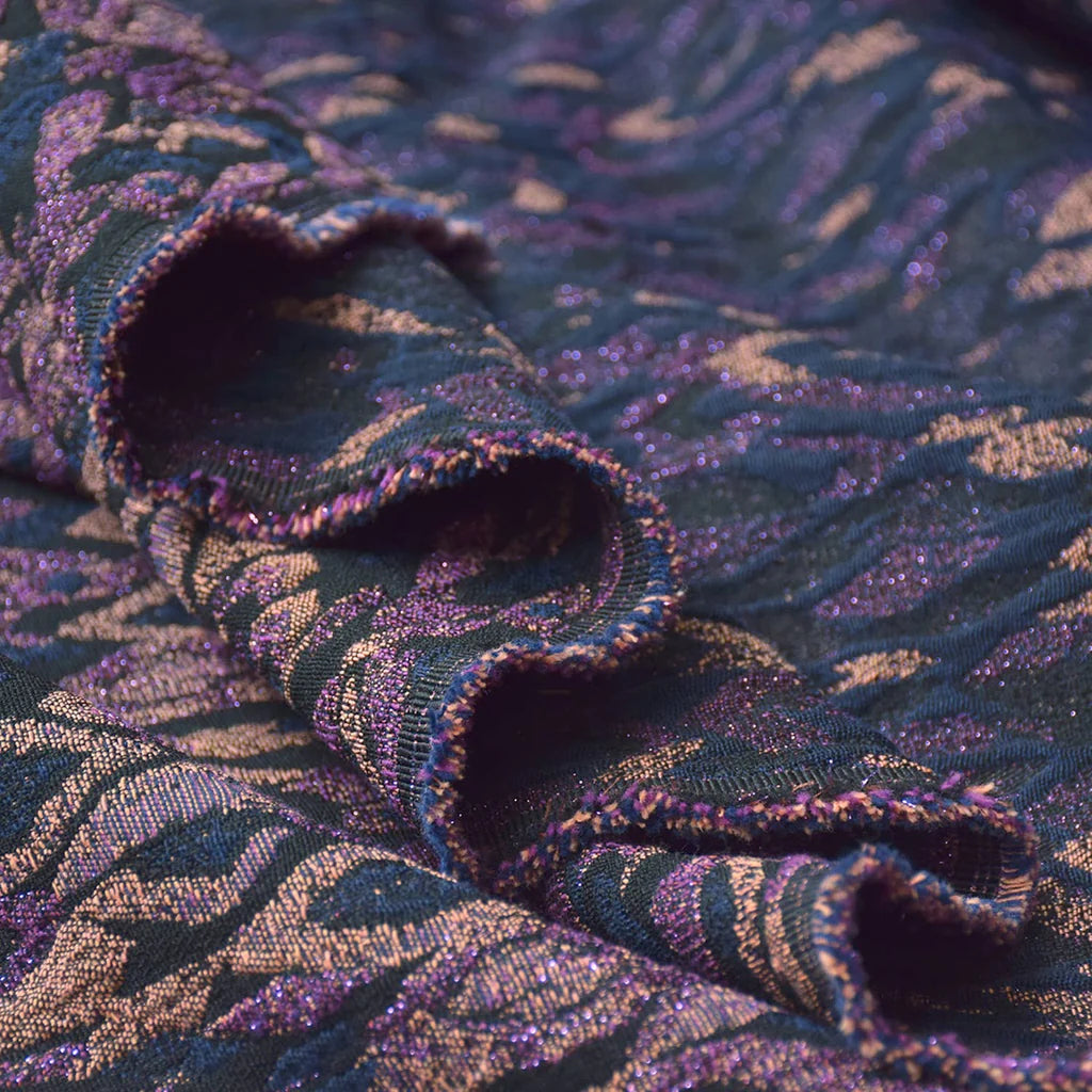 Laeti & Léa Jacquard Diamond coupon tissu violet bleu 2 m