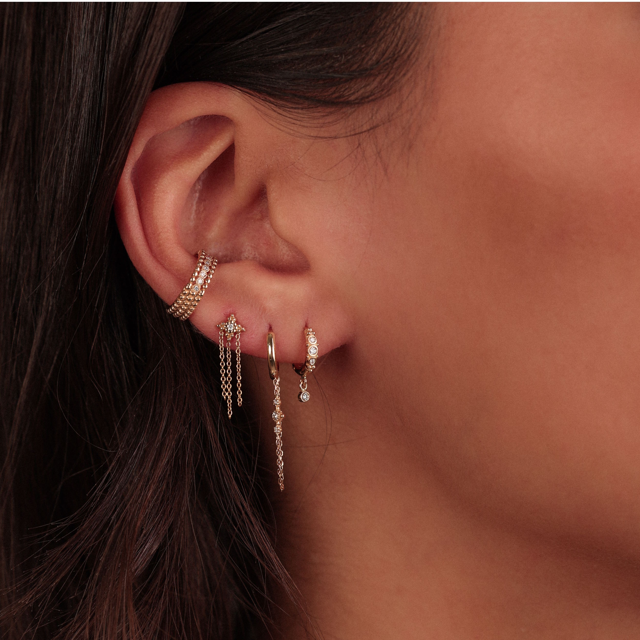 Angèle Brousse Nina earcuff or jaune 18 carats réversible