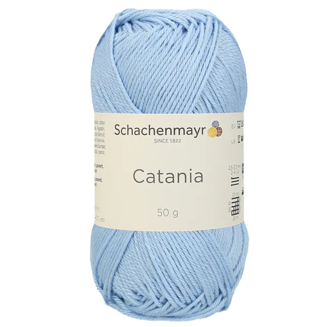 Schachenmayr Catania 0173 fil coton bleu clair 50 g