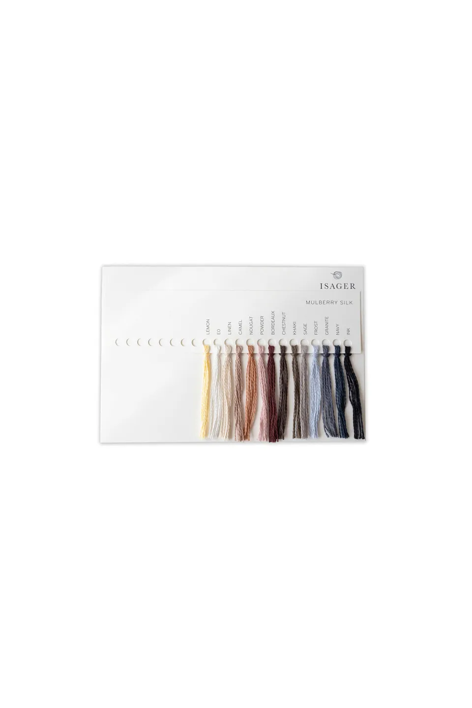 Isager Mulberry Silk nuancier soie carte couleurs