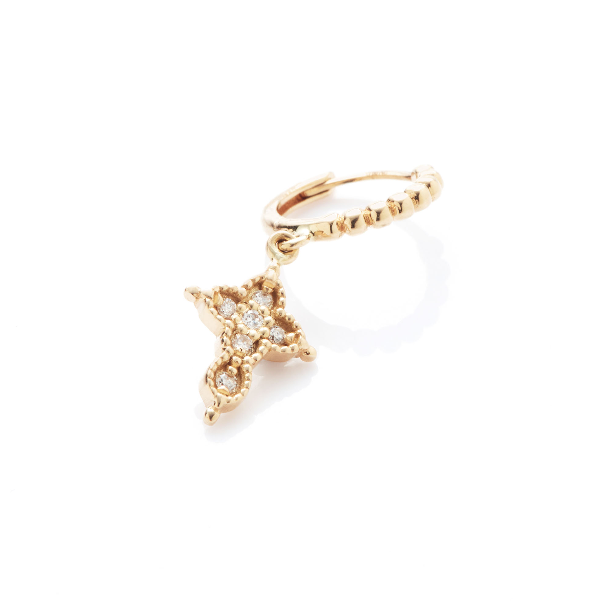 Angèle Brousse Nina créole croix or 18 carats diamants