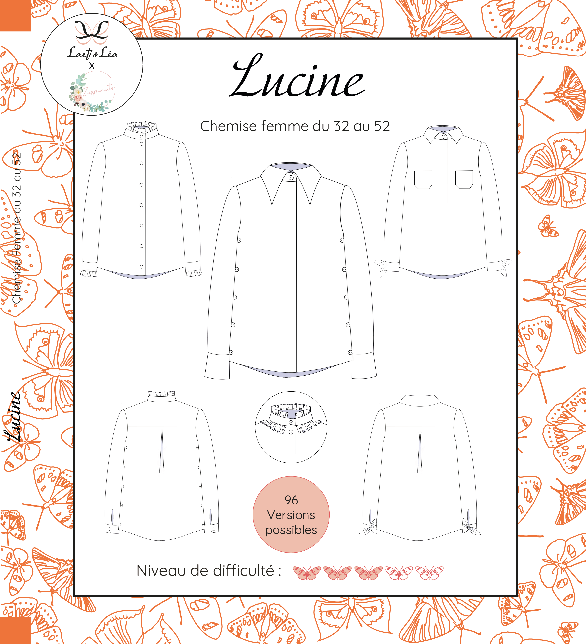 Laeti & Léa Lucine patron chemise femme 32-52 PDF