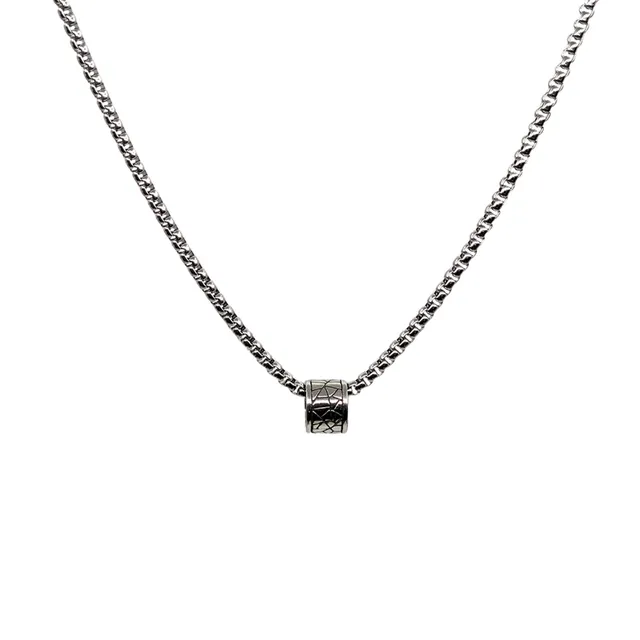 IKOBA Colliers motif craquelé chaîne argentée collier métal