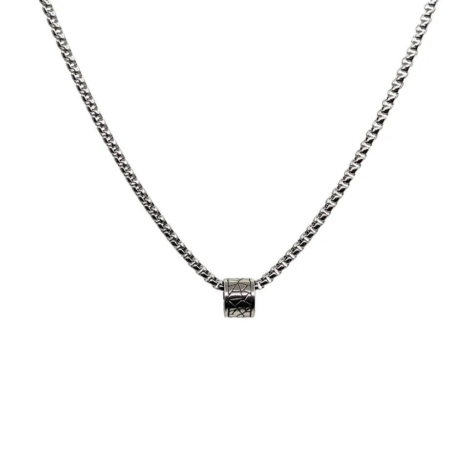 IKOBA Colliers motif craquelé chaîne argentée collier métal